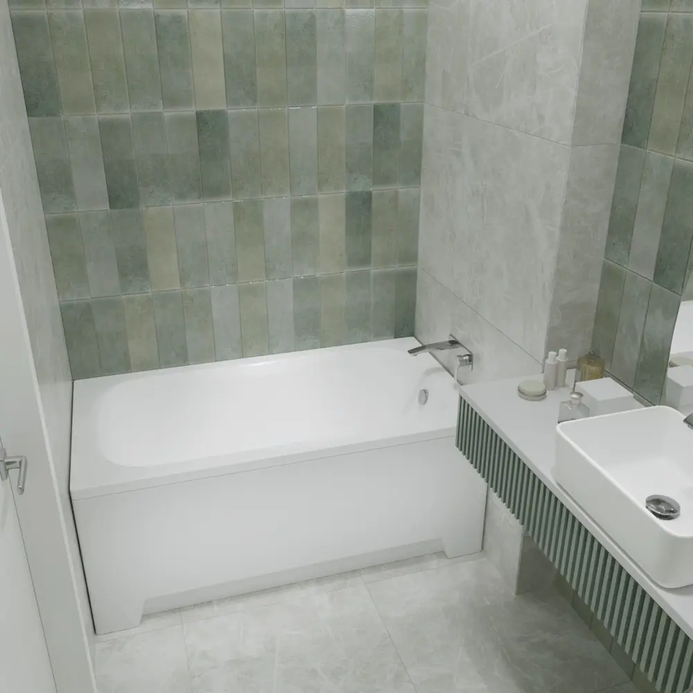 Фото 19 Ванна акриловая Helmken Edelva 67F75352Y0 130x70 комплект 3 в 1: прямоугольная ванна, каркас, подголовник цвет черный