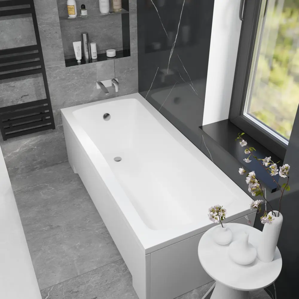 Фото 16 Ванна акриловая Helmken Luna 6405R05G33 150x70 комплект 3 в 1 цвет белый/серый