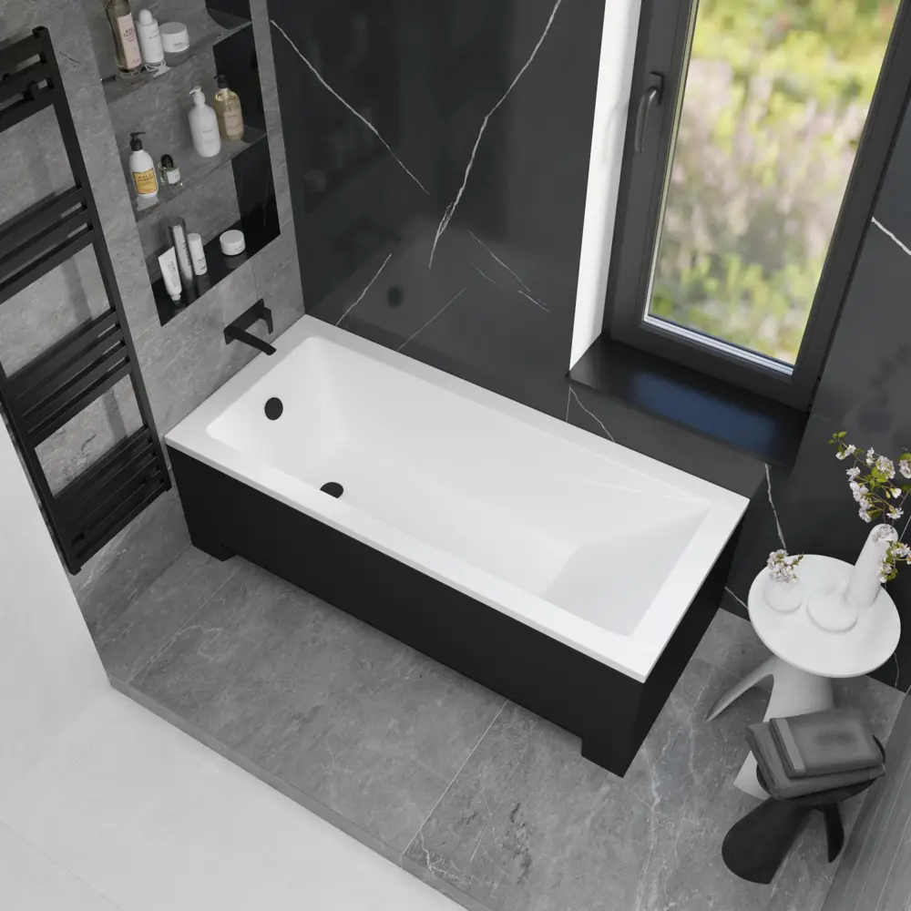 Фото 19 Ванна акриловая Helmken Rivana 6422P780E9 160x70 комплект 2 в 1 цвет белый