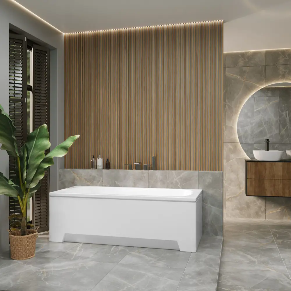 Фото 9 Ванна акриловая Helmken Edelva A1888E6165 150x70 комплект 3 в 1 цвет белый/черный