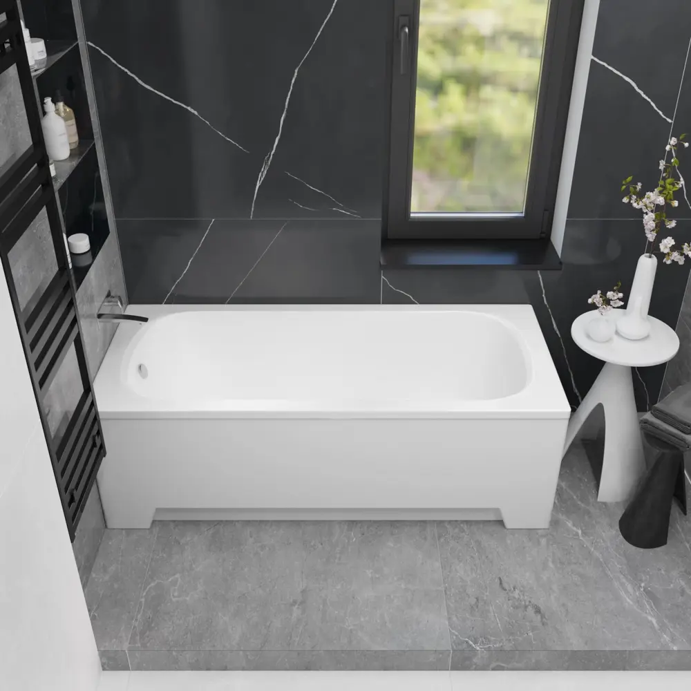 Фото 17 Ванна акриловая Helmken Edelva A1888E6165 150x70 комплект 3 в 1 цвет белый/черный