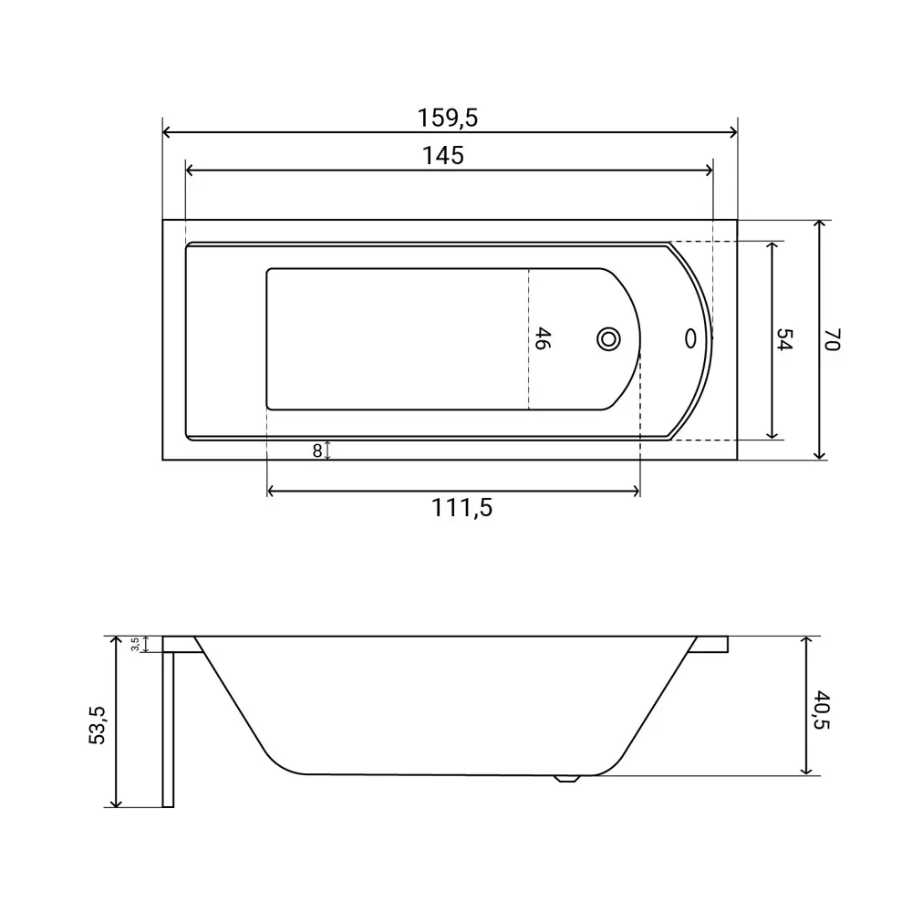 Фото 20 Ванна акриловая Helmken Vespera 8A05S58365 160x70 комплект 4 в 1 цвет белый/черный