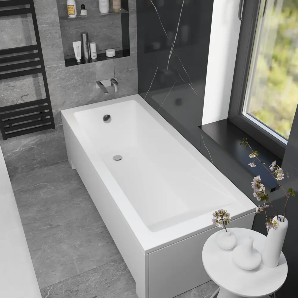 Фото 13 Ванна акриловая Helmken Rivana 5TB9924591 170x70 комплект 4 в 1 цвет белый