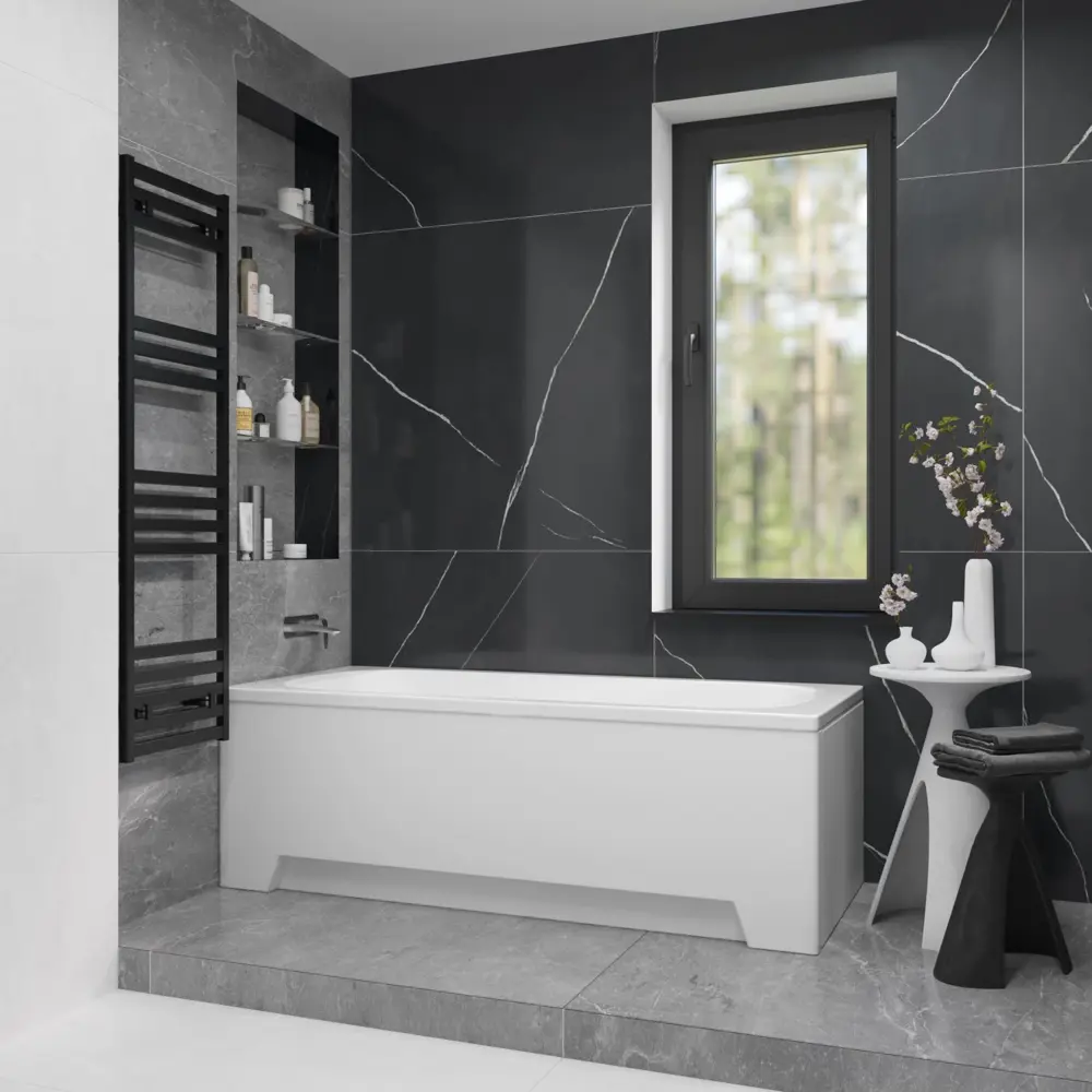 Фото 21 Ванна акриловая Helmken Edelva 2Y9362T623 160x70 комплект 3 в 1 цвет белый/серый