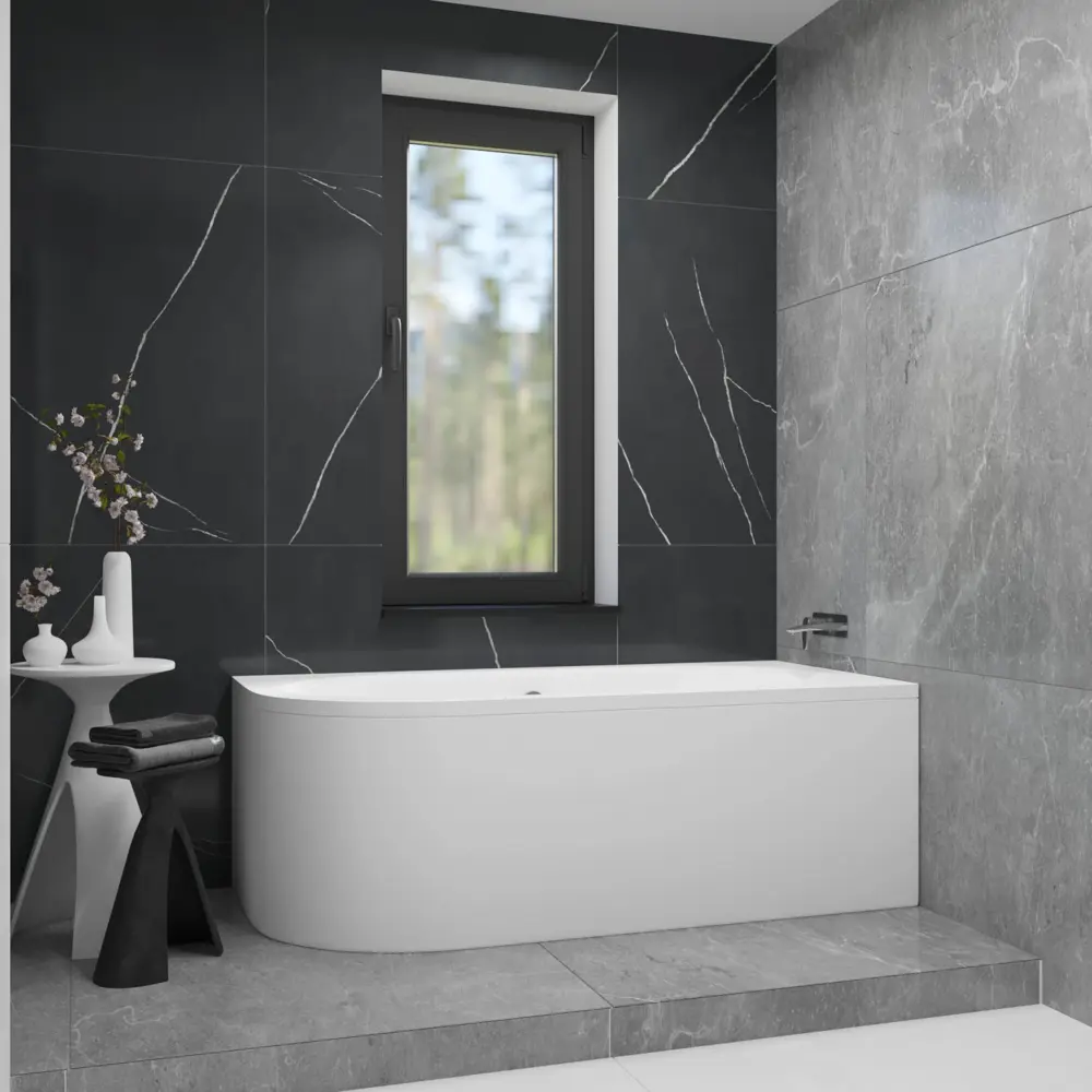 Фото 8 Ванна акриловая Helmken Marbella Lux 11505P38P6 150x75 комплект 4 в 1: правосторонняя ванна, ножки, серый подголовник и лицевой экран цвет белый Фото 8 Ванна акриловая Helmken Marbella Lux 11505P38P6 150x75 комплект 4 в 1: правосторонняя ванна, ножки, серый подголовник и лицевой экран цвет белый