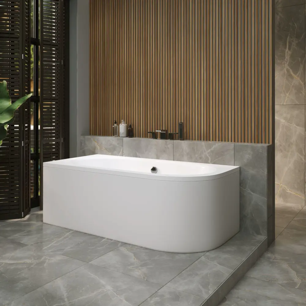 Фото 6 Ванна акриловая Helmken Marbella Lux 58Y3D88974 150x75 комплект 3 в 1: левосторонняя ванна, каркас, лицевой экран цвет белый Фото 6 Ванна акриловая Helmken Marbella Lux 58Y3D88974 150x75 комплект 3 в 1: левосторонняя ванна, каркас, лицевой экран цвет белый