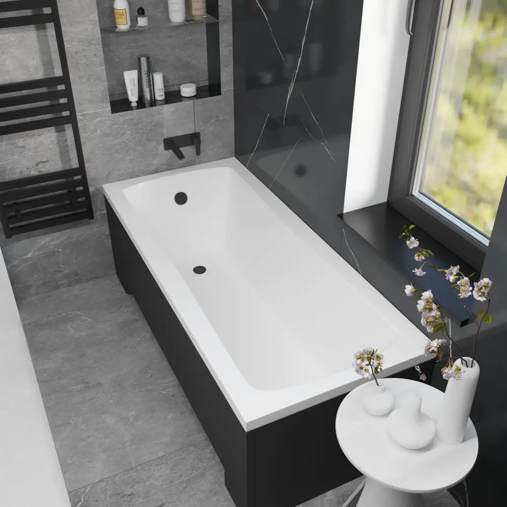 Фото 15 Ванна акриловая Helmken Luna 67177VP344 170x70 комплект 3 в 1 цвет белый/серый