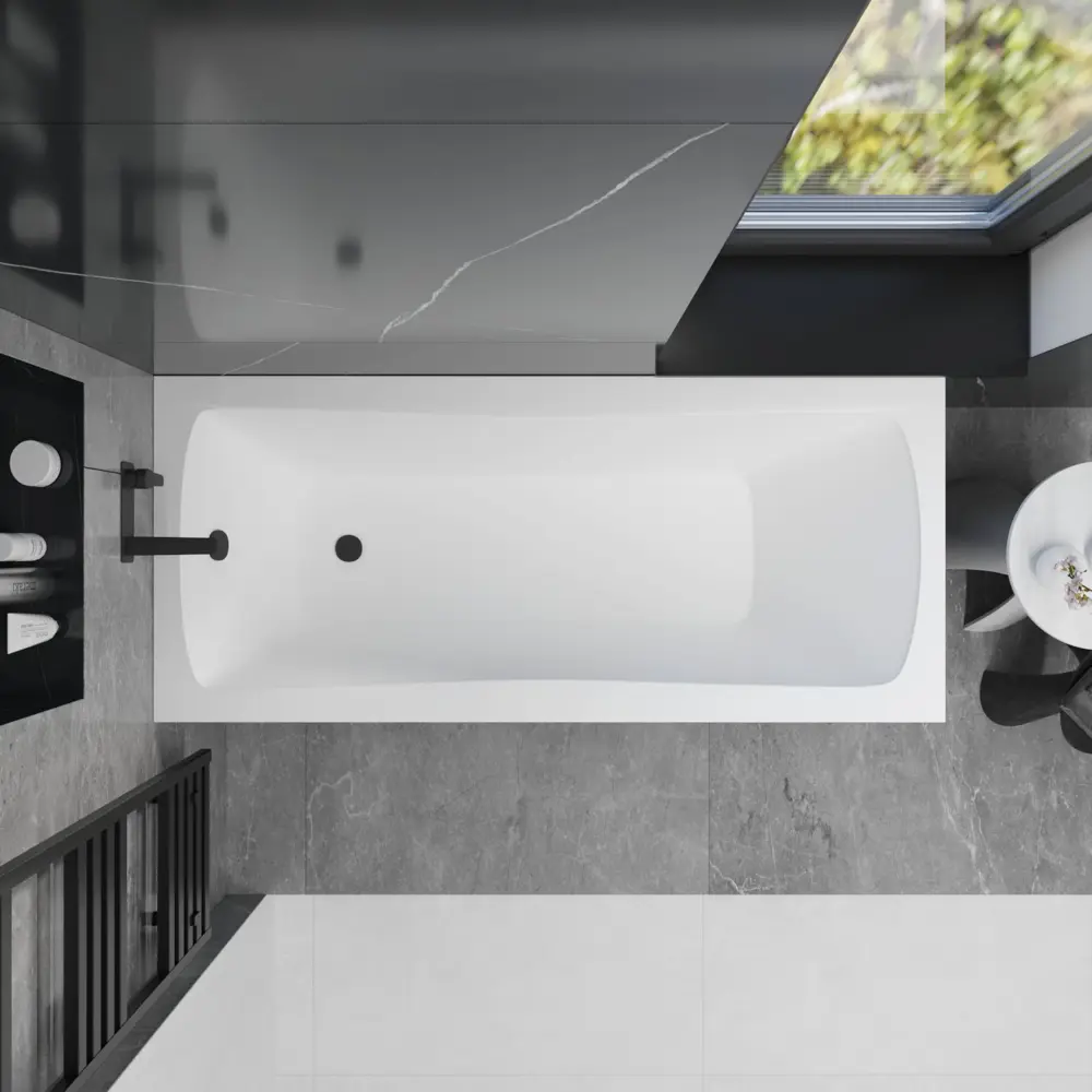 Фото 16 Ванна акриловая Helmken Luna 67177VP344 170x70 комплект 3 в 1 цвет белый/серый