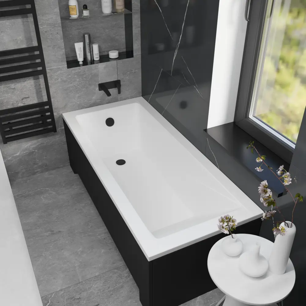 Фото 21 Ванна акриловая Helmken Rivana 05028F5V09 170 x 70 комплект 3 в 1 цвет белый/серый