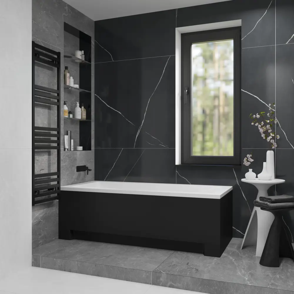 Фото 11 Ванна акриловая Helmken Rivana 275E01268S 170 x 70 комплект 3 в 1 цвет белый/черный