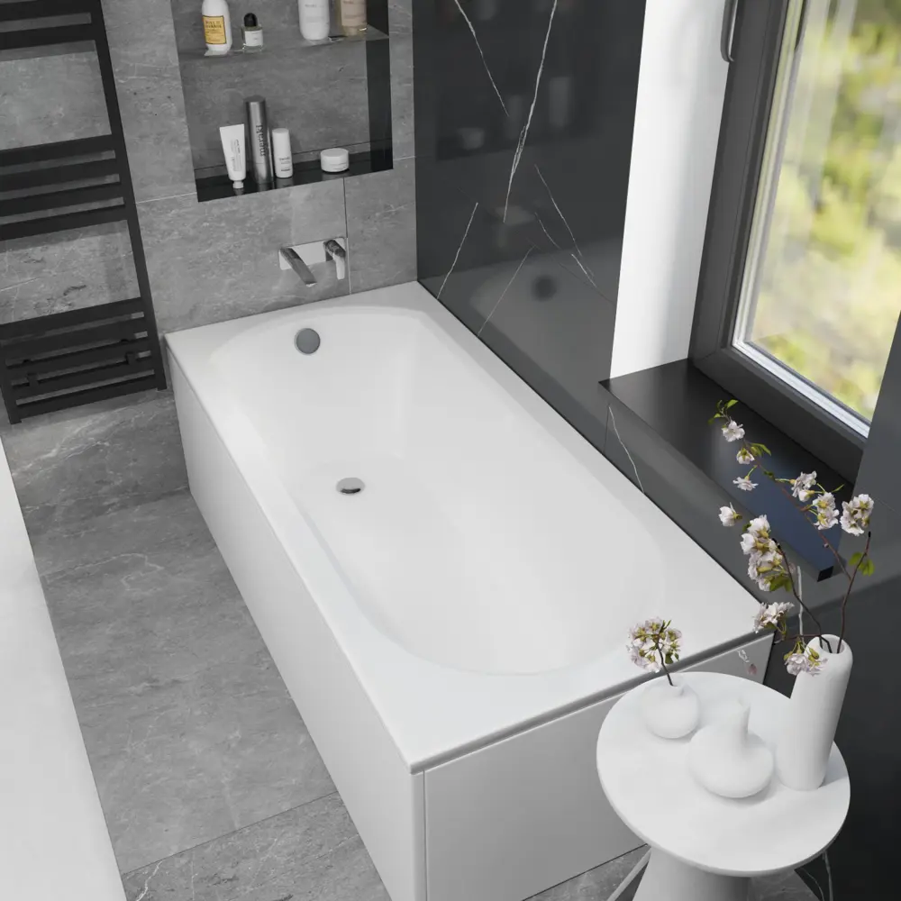 Фото 20 Ванна акриловая Helmken Tressa 27M602244F 160 x 75 комплект 3 в 1 цвет белый/черный