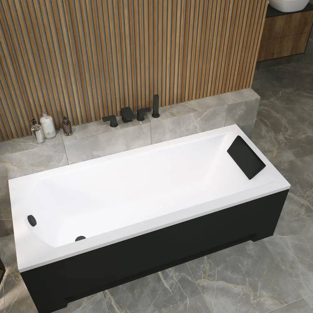 Фото Ванна акриловая Helmken Vespera 2K137051M8 170 x 70 комплект 4 в 1 цвет белый/черный