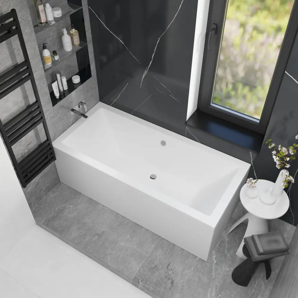 Фото 14 Ванна акриловая Helmken Alvaro 1D7267568X 155 x 70 комплект 5 в 1 цвет белый/серый/черный