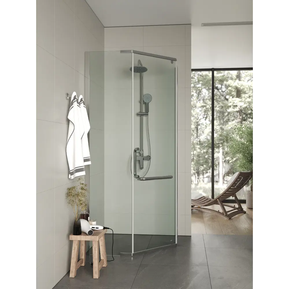 Фото 3 Душевой уголок Topline SC390T-G пятиугольный 86x86см хромированный профиль эффект стекла прозрачный Фото 3 Душевой уголок Topline SC390T-G пятиугольный 86x86см хромированный профиль эффект стекла прозрачный