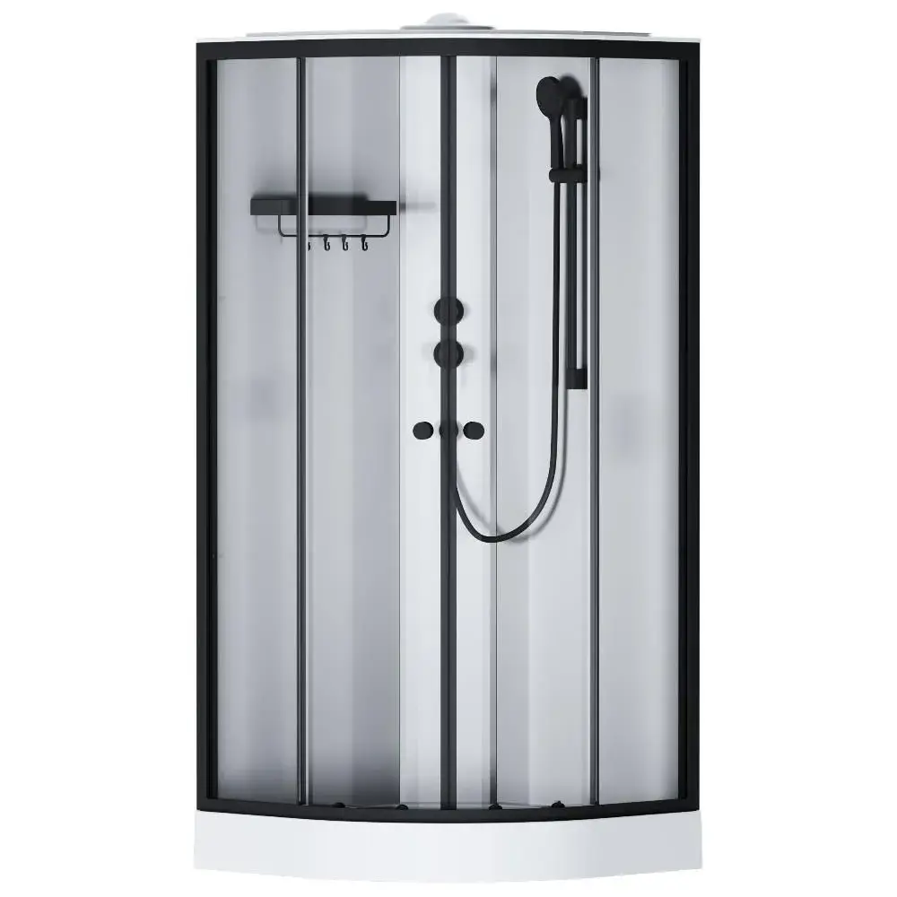 Фото 7 Душевая кабина Am.pm W94C-401-090BT X-Joy 90x90 1/4 круга с поддоном, черный матовый Фото 7 Душевая кабина Am.pm W94C-401-090BT X-Joy 90x90 1/4 круга с поддоном, черный матовый