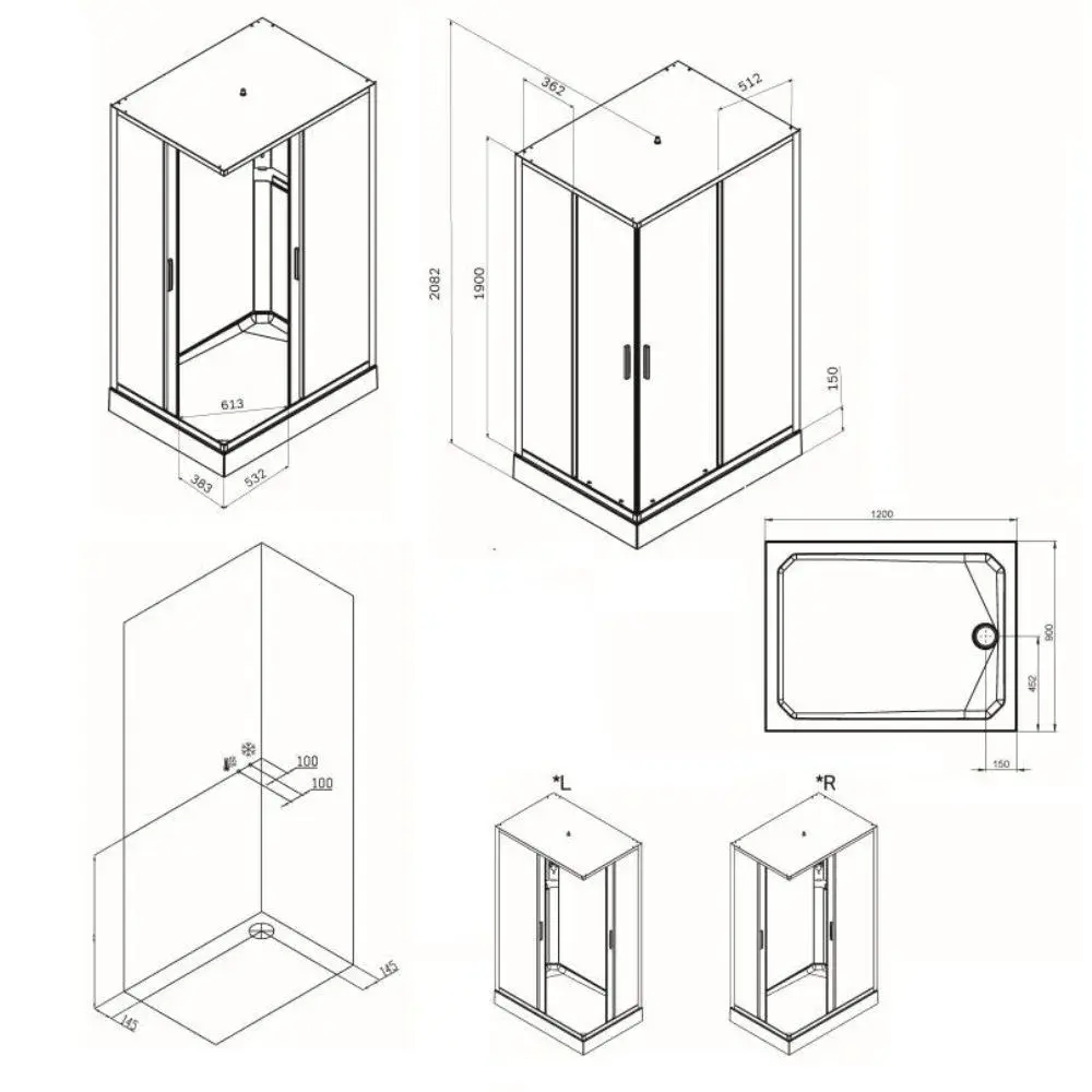Фото 5 Душевая кабина Am.pm Gem Square W90C-404-12090MT 120x90 прямоугольная см, с крышей, профиль матовый хром стекло прозрачное Фото 5 Душевая кабина Am.pm Gem Square W90C-404-12090MT 120x90 прямоугольная см, с крышей, профиль матовый хром стекло прозрачное