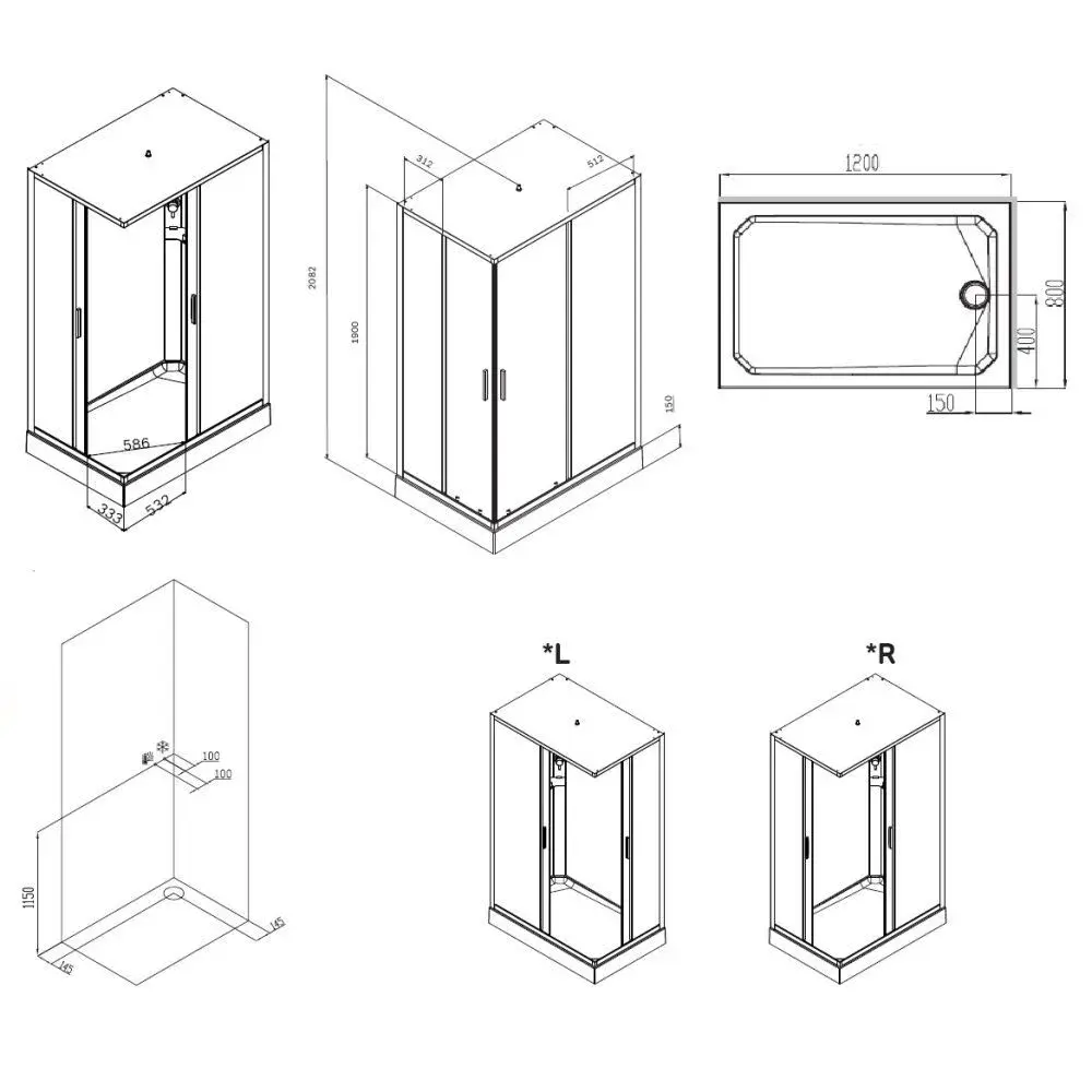 Фото 2 Душевая кабина Am.pm Gem Square W90C-404-12080MT 120x80 см прямоугольная с крышей, увеличенная ширина входа Фото 2 Душевая кабина Am.pm Gem Square W90C-404-12080MT 120x80 см прямоугольная с крышей, увеличенная ширина входа