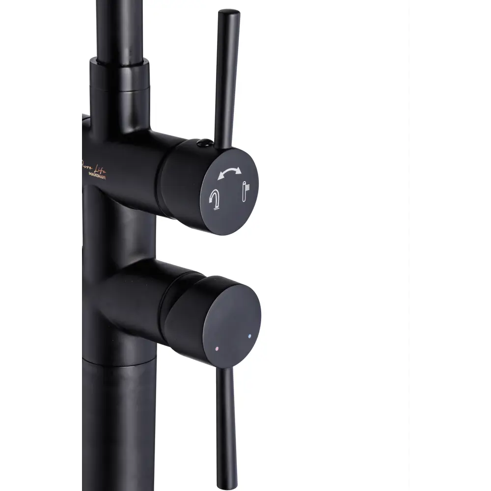 Фото 2 Смеситель для ванны Maxonor pure life Pl3087-7 однорычажный с душевой лейкой цвет черный матовый, черный Фото 2 Смеситель для ванны Maxonor pure life Pl3087-7 однорычажный с душевой лейкой цвет черный матовый, черный