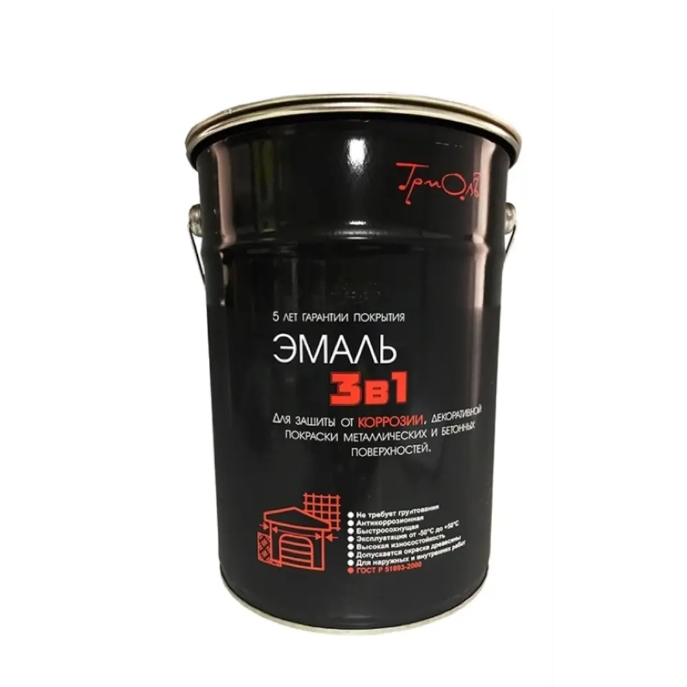 Фото Грунт-эмаль 3 в 1 Триоль белая полуматовая 5 кг Фото Грунт-эмаль 3 в 1 Триоль белая полуматовая 5 кг