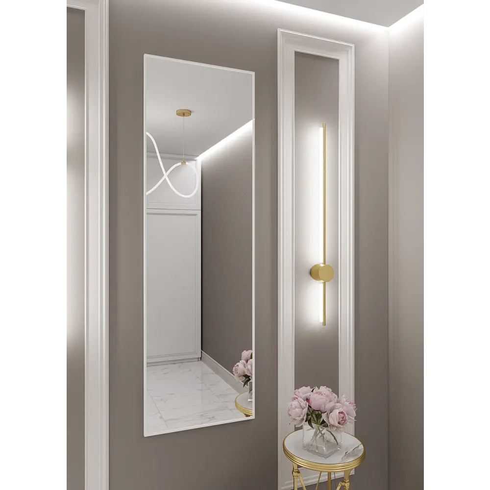 Фото 4 Интерьерное зеркало Alumirror 16140б 40x160 см цвет белый Фото 4 Интерьерное зеркало Alumirror 16140б 40x160 см цвет белый