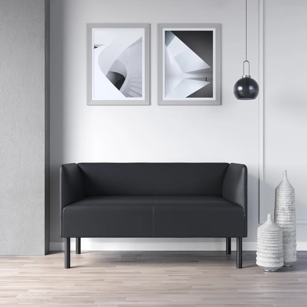 Фото 3 Диван прямой Salon tron Монреаль divan_monreal130_15 130x75x54 см искусственная кожа цвет экокожа черная Фото 3 Диван прямой Salon tron Монреаль divan_monreal130_15 130x75x54 см искусственная кожа цвет экокожа черная