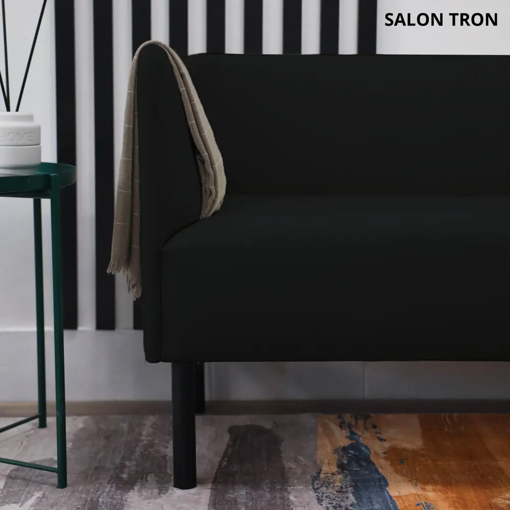 Фото Диван прямой Salon tron Монреаль divan_monreal140_03 140x75x54 см велюр цвет черный Фото Диван прямой Salon tron Монреаль divan_monreal140_03 140x75x54 см велюр цвет черный