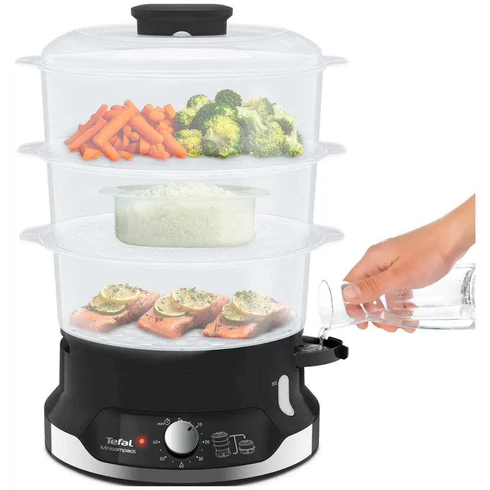 Фото 7 Пароварка Tefal Ultracompact Steam Cooker VC204810 цвет черный Фото 7 Пароварка Tefal Ultracompact Steam Cooker VC204810 цвет черный
