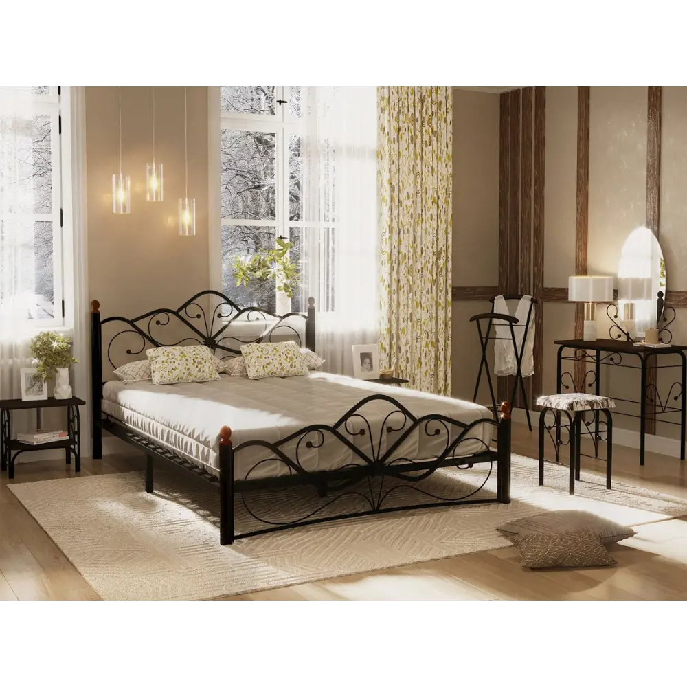 Фото 3 Кровать Форвард-мебель Веста 167x107x212 см металл цвет черный металл Фото 3 Кровать Форвард-мебель Веста 167x107x212 см металл цвет черный металл