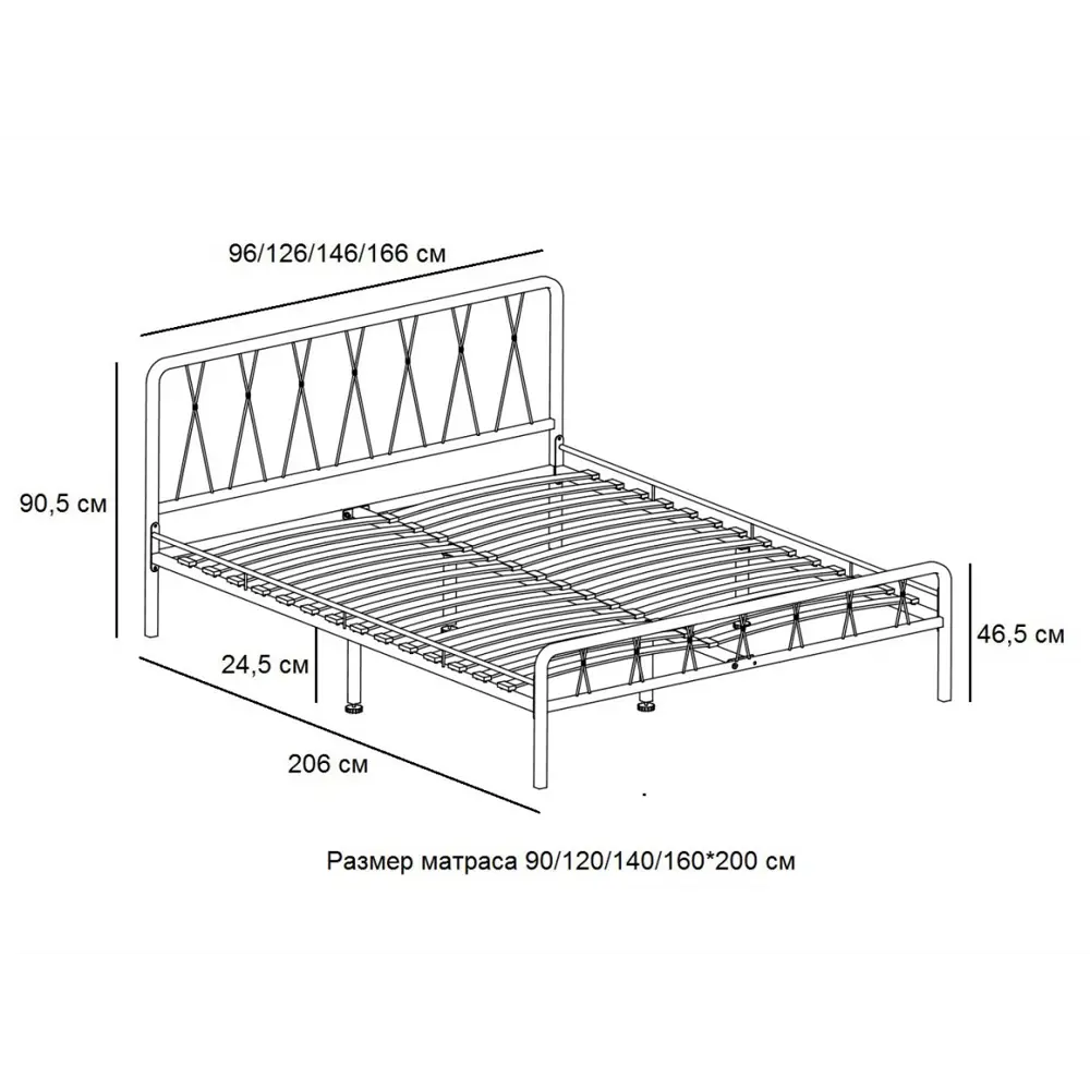 Фото Кровать Форвард-мебель Камилла 166x90.5x206 см металл цвет черный металл Фото Кровать Форвард-мебель Камилла 166x90.5x206 см металл цвет черный металл