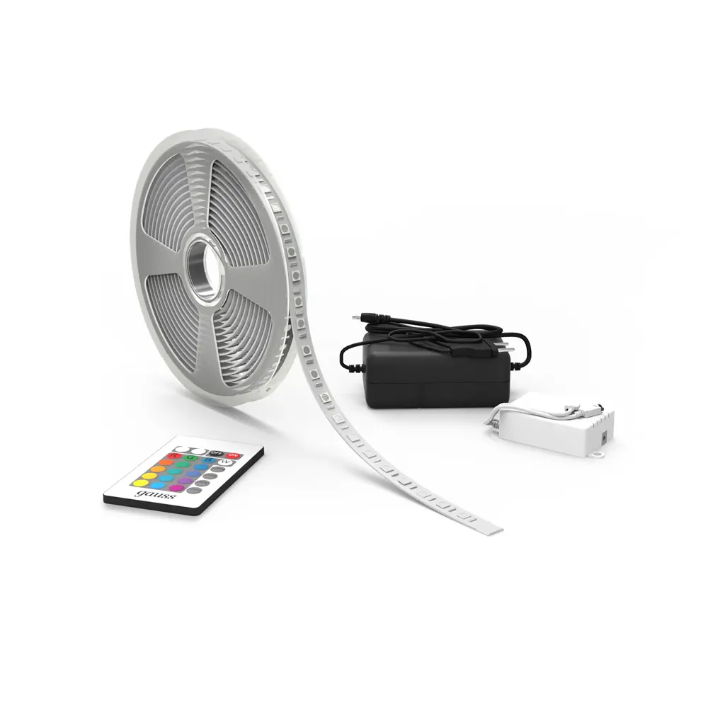 Фото 2 Светодиодная лента Gauss Bt041 60 диод 10 Вт/м 12 В 187 мм IP20 3 м изменение цвета rgb свет Фото 2 Светодиодная лента Gauss Bt041 60 диод 10 Вт/м 12 В 187 мм IP20 3 м изменение цвета rgb свет