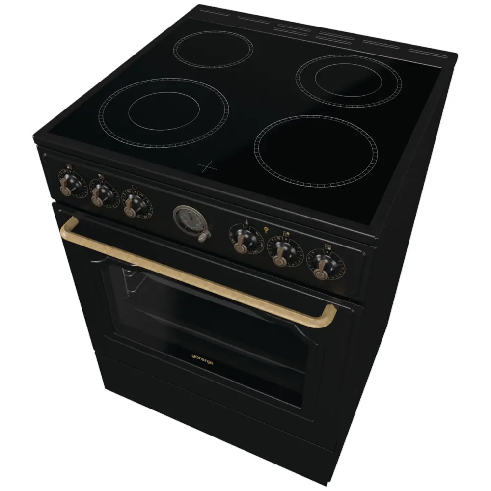 Фото Электрическая плита с духовкой Gorenje 543852 60x85x60 см цвет черный Фото Электрическая плита с духовкой Gorenje 543852 60x85x60 см цвет черный