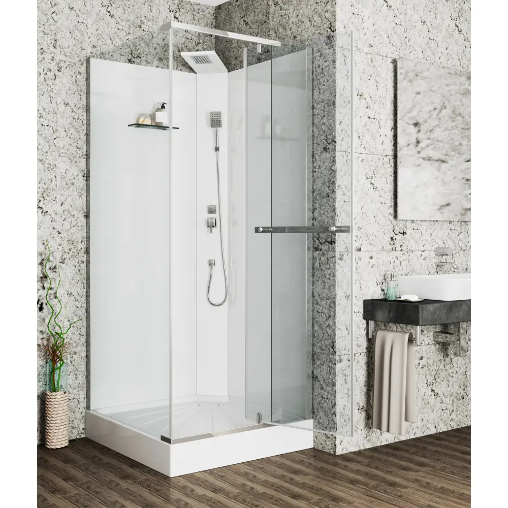 Фото Душевая кабина Ceruttispa MiMi90T 90x90 см без крыши профиль хром стекло прозрачное