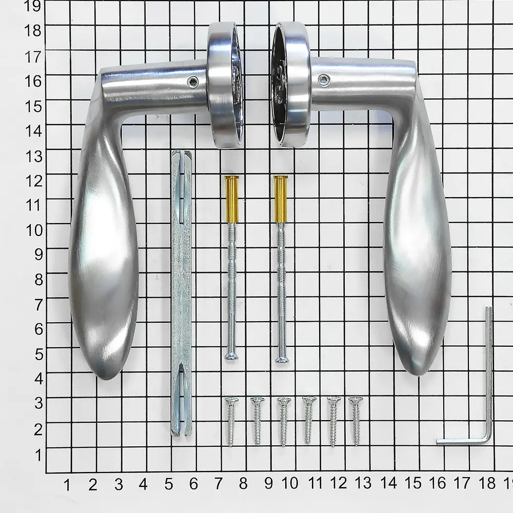 Фото 2 Ручка DoorLock Звездная линия Vesta M007 SCB/OC полированный хром A=35-55мм
