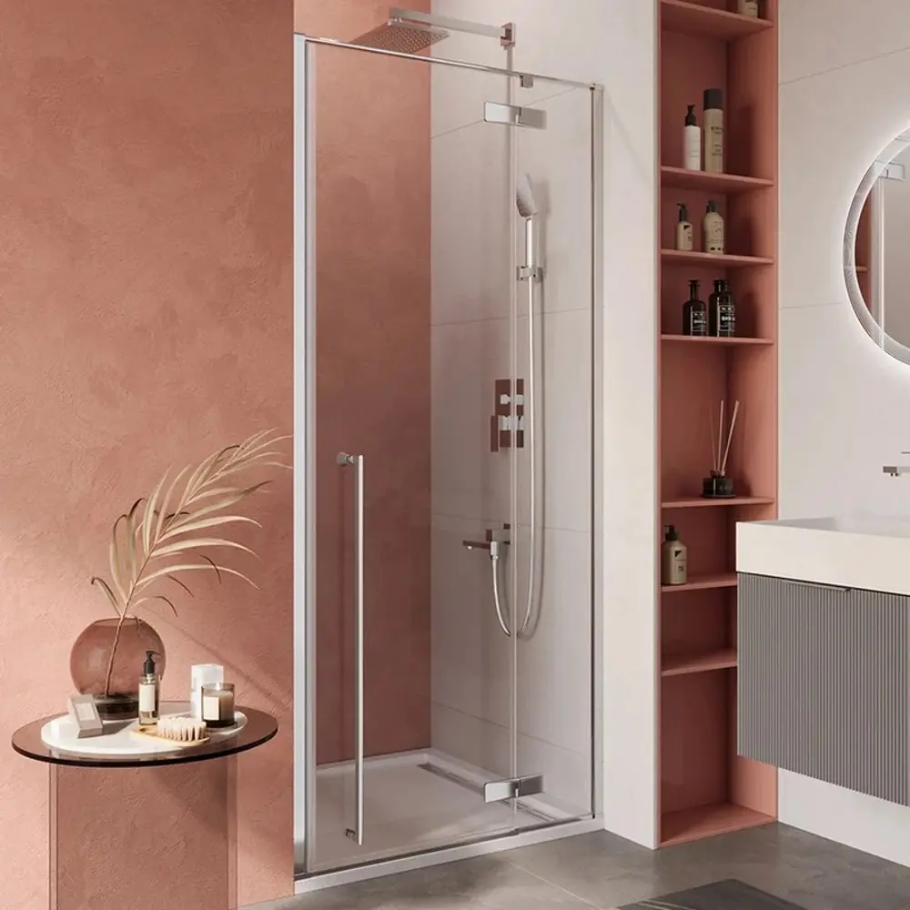 Фото 4 Душевая дверь Cezares 587840 100см эффект стекла прозрачный распашной