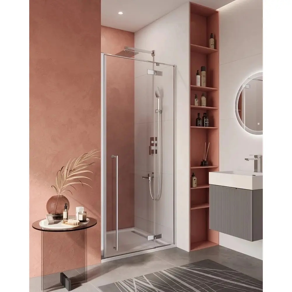 Фото 7 Душевая дверь Cezares 587840 100см эффект стекла прозрачный распашной