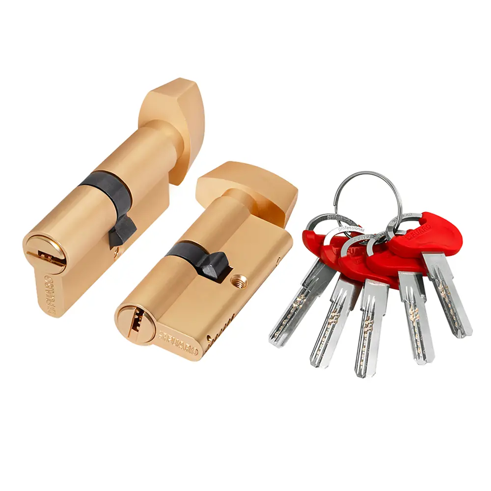Фото Цилиндровый механизм Fuaro D-PRO5002KnobRL70(30+10+30) SSG-39 сатинированное золото 5Key Фото Цилиндровый механизм Fuaro D-PRO5002KnobRL70(30+10+30) SSG-39 сатинированное золото 5Key