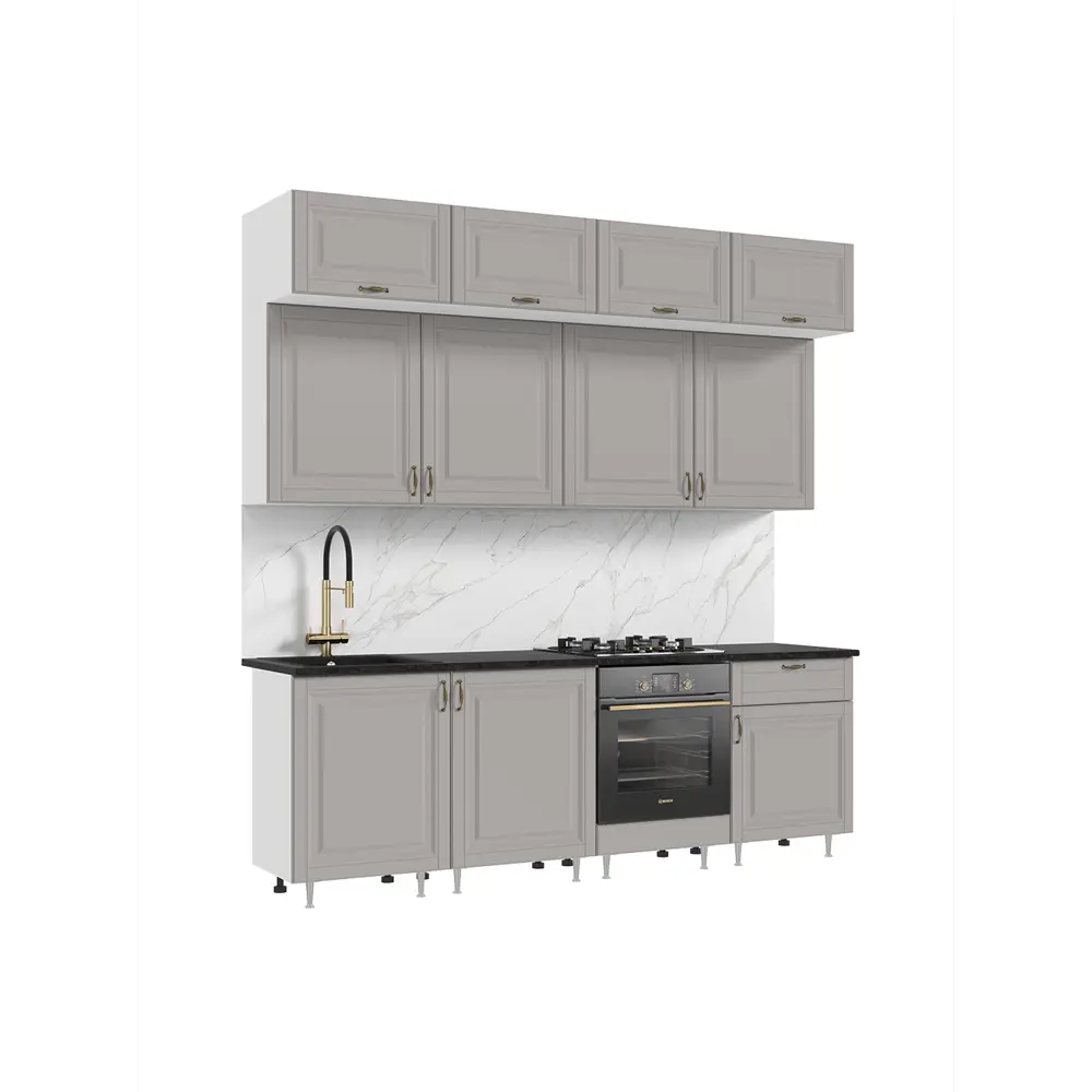 Фото 2 Кухонный гарнитур Миф Престиж Ут-00126977 240x251x60 см ЛДСП цвет серый