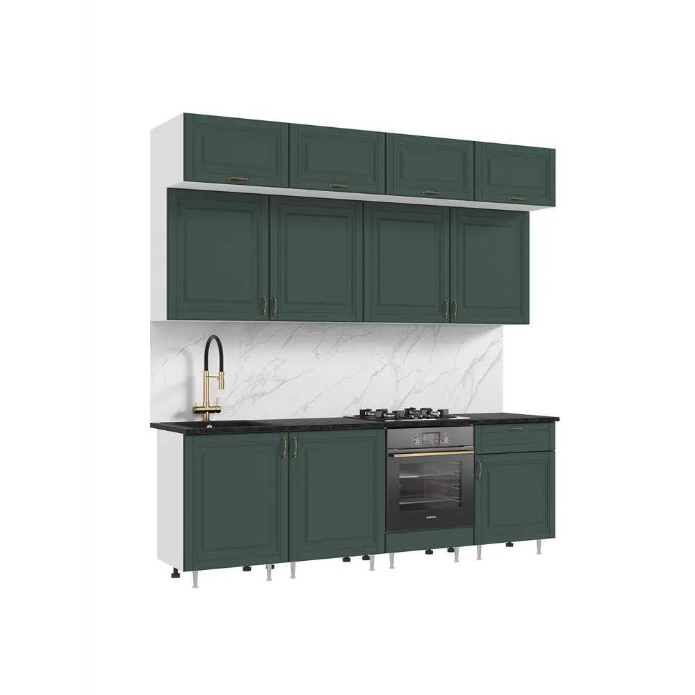 Фото 2 Кухонный гарнитур Миф Престиж Ут-00126976 240x251x60 см ЛДСП цвет зеленый Фото 2 Кухонный гарнитур Миф Престиж Ут-00126976 240x251x60 см ЛДСП цвет зеленый