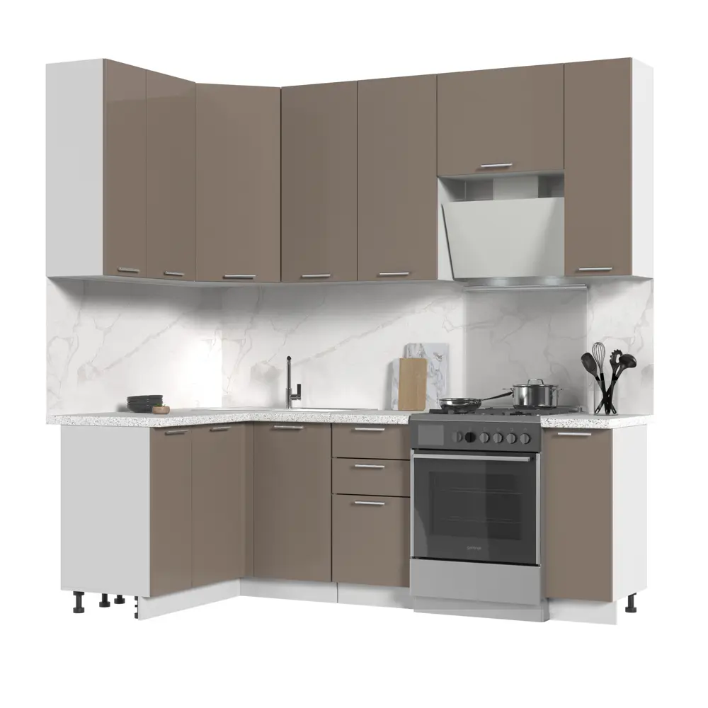 Фото Кухонный гарнитур Стендмебель КсенияКГсахара130-170в38-БКМ 170x237x60 см ЛДСП цвет капучино Фото Кухонный гарнитур Стендмебель КсенияКГсахара130-170в38-БКМ 170x237x60 см ЛДСП цвет капучино