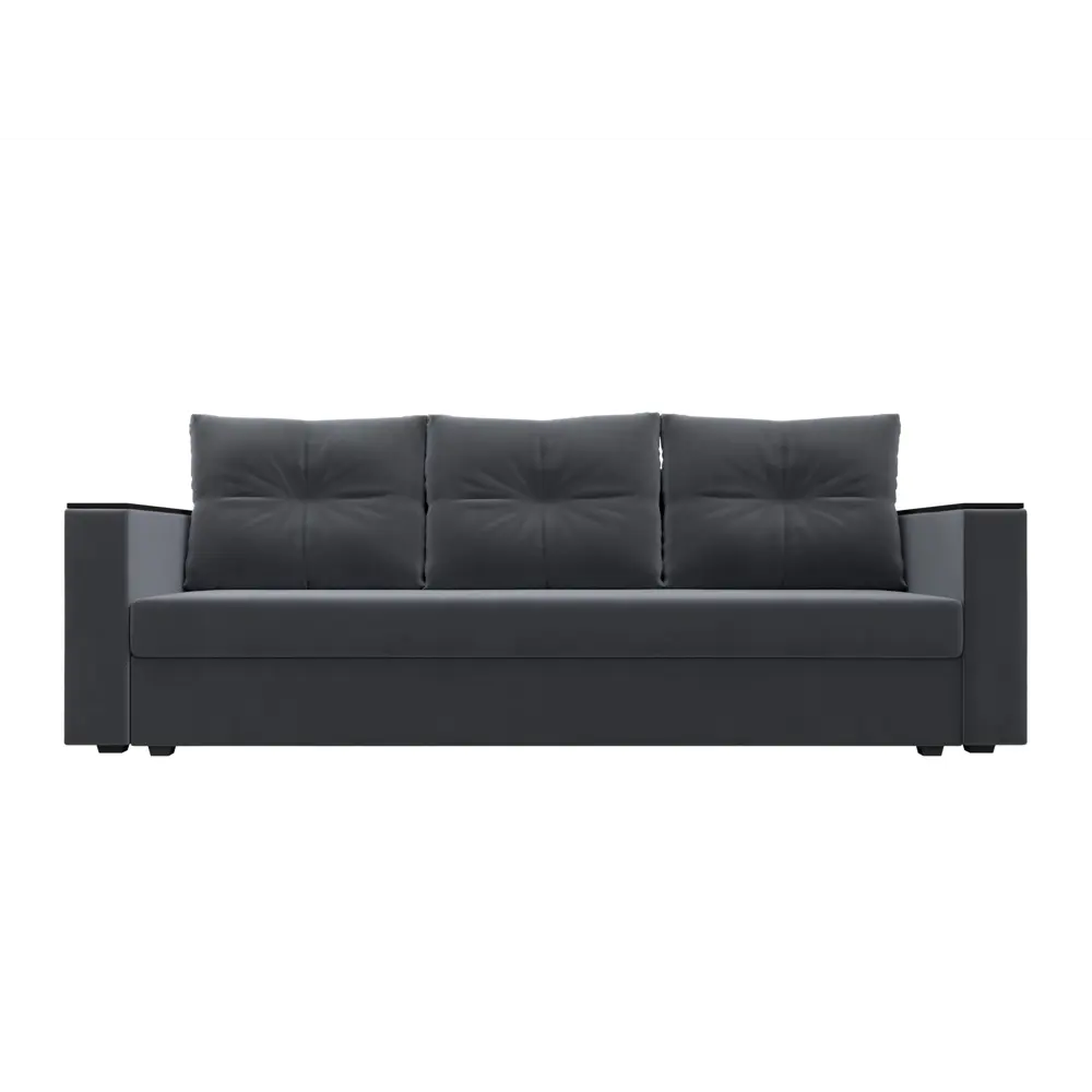 Фото 2 Диван прямой Атланта без стола Лига диванов 112640 220x90x80 см велюр цвет серый Фото 2 Диван прямой Атланта без стола Лига диванов 112640 220x90x80 см велюр цвет серый