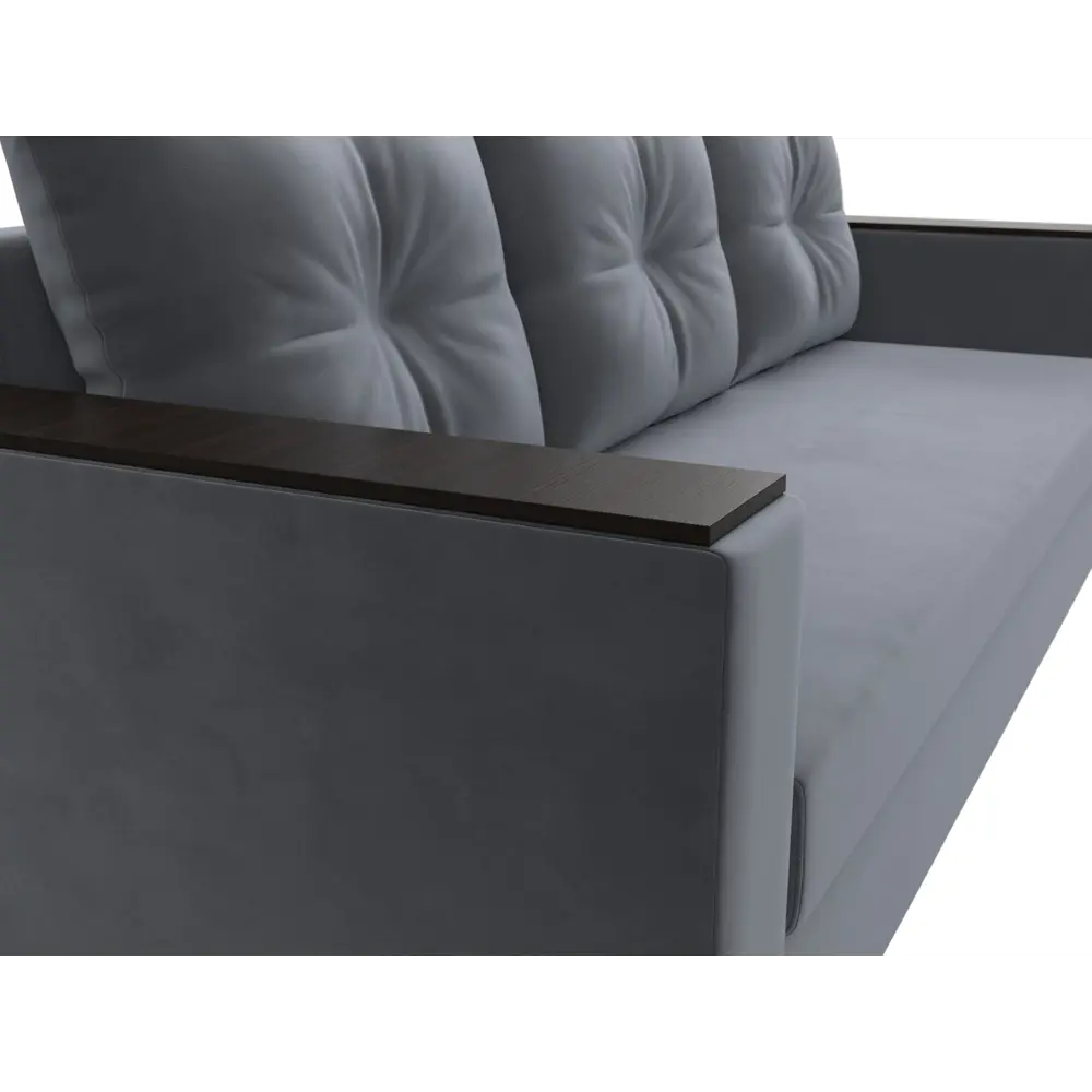 Фото 3 Диван прямой Атланта без стола Лига диванов 112640 220x90x80 см велюр цвет серый Фото 3 Диван прямой Атланта без стола Лига диванов 112640 220x90x80 см велюр цвет серый