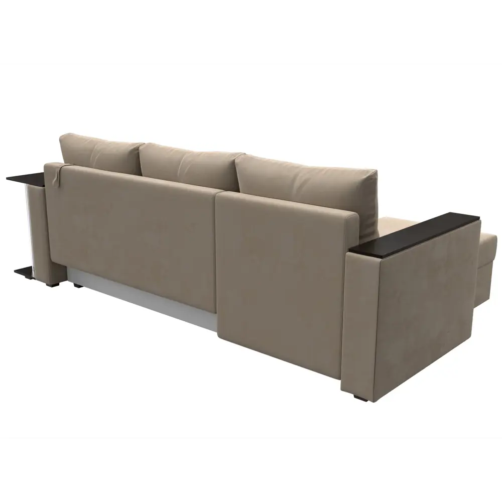 Фото 5 Диван угловой Атланта со столом левый угол Лига диванов 112492L 250x88x140 см велюр цвет бежевый