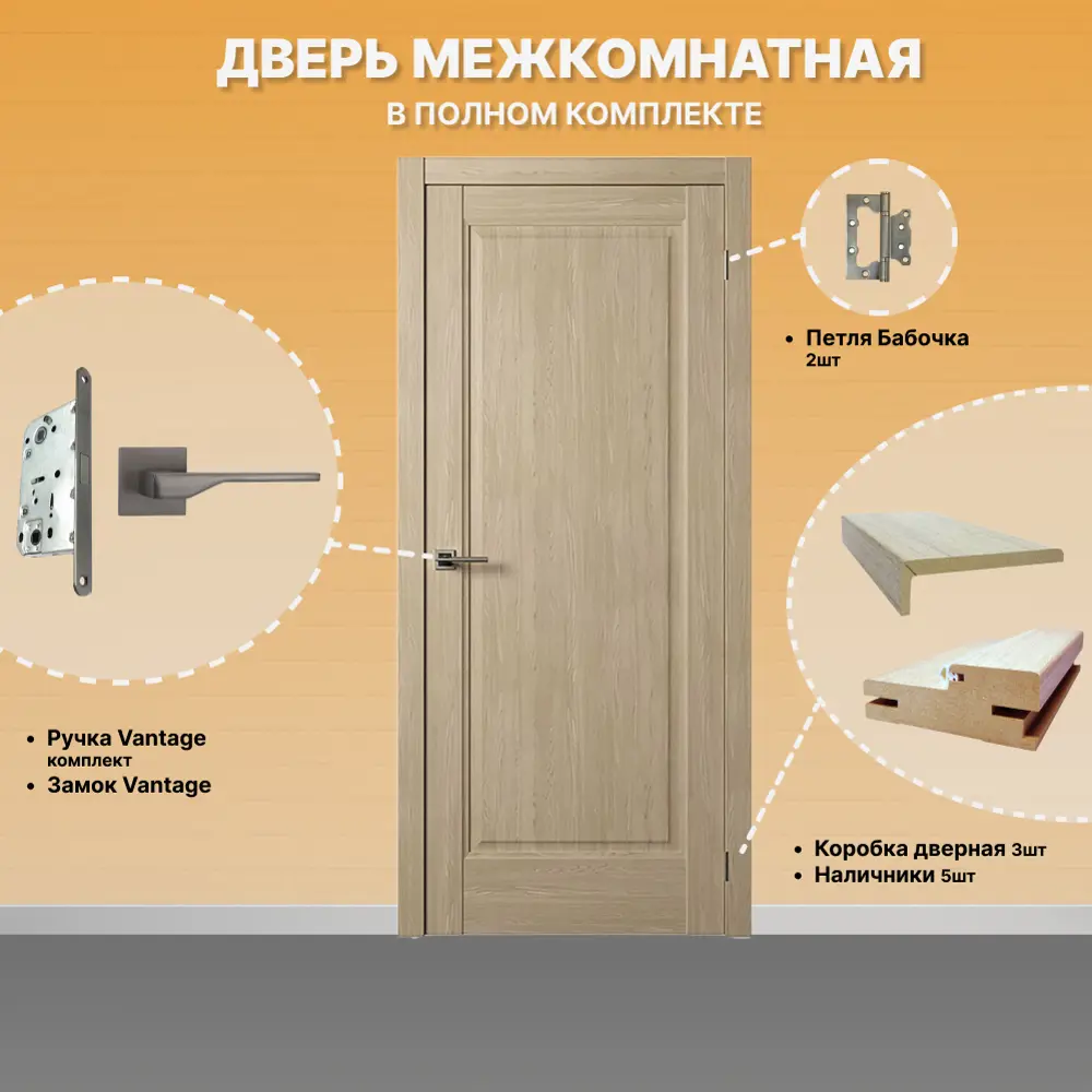 Фото 3 Дверь межкомнатная Двери Регионов Нова 1 Дуб Натуральный 200x60 см фурнитура Графит Vantage 88 GR Проходная Фото 3 Дверь межкомнатная Двери Регионов Нова 1 Дуб Натуральный 200x60 см фурнитура Графит Vantage 88 GR Проходная