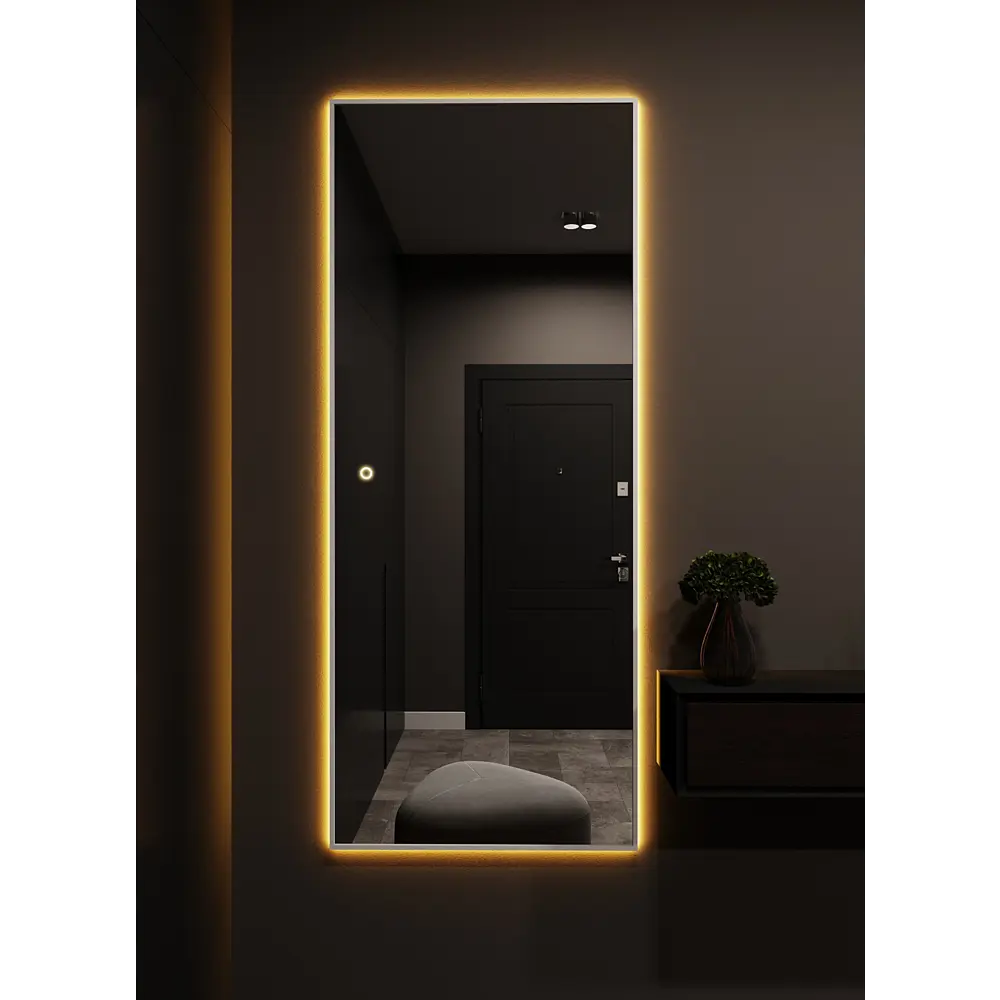 Фото 3 Зеркало с подсветкой One Mirror 160x50 см настенное сенсорное в алюминиевой раме серебро Фото 3 Зеркало с подсветкой One Mirror 160x50 см настенное сенсорное в алюминиевой раме серебро