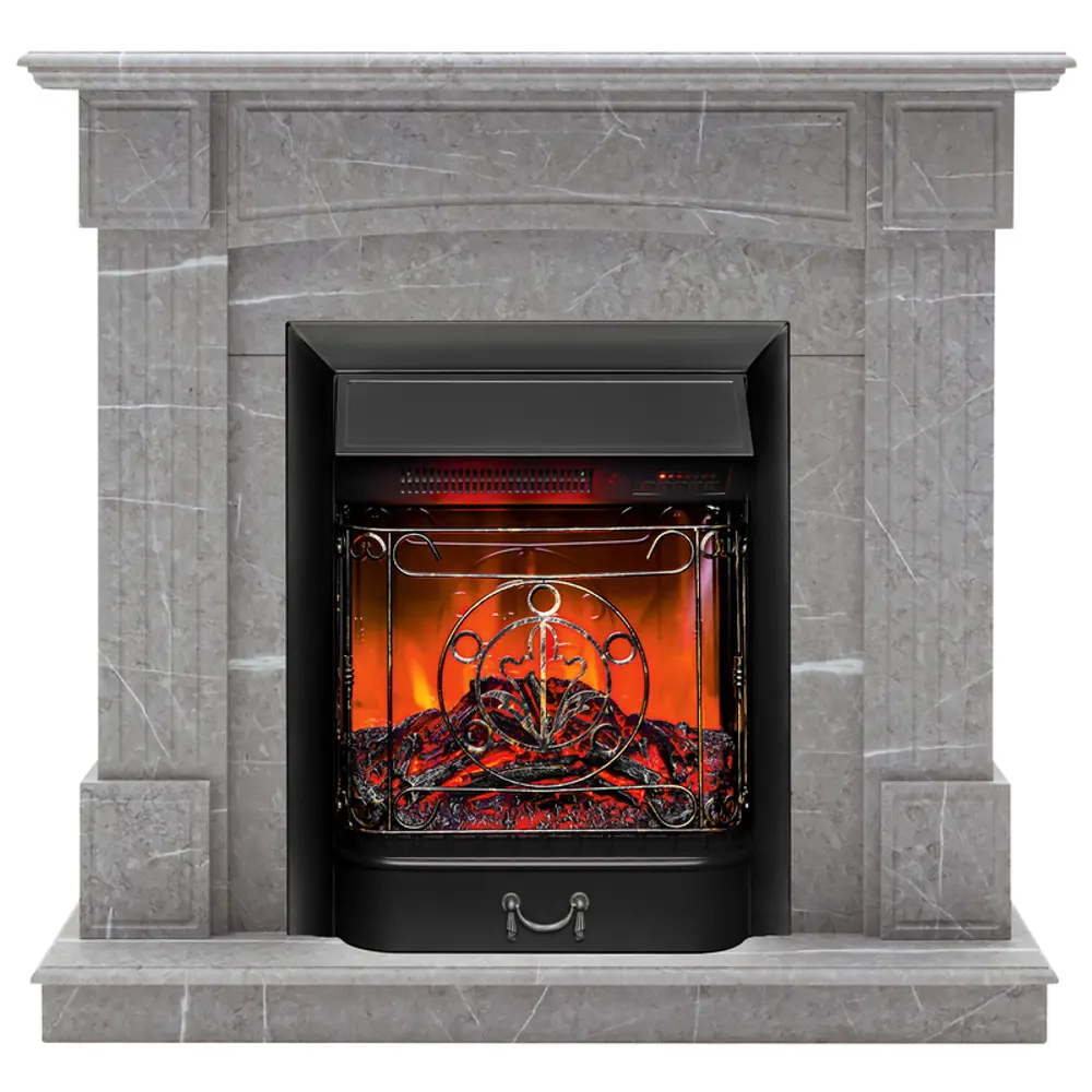 Фото Каминокомплект Realflame Andrea Std Gr-F716 с очагом Majestic Lux Bl 750Вт мрамор серый