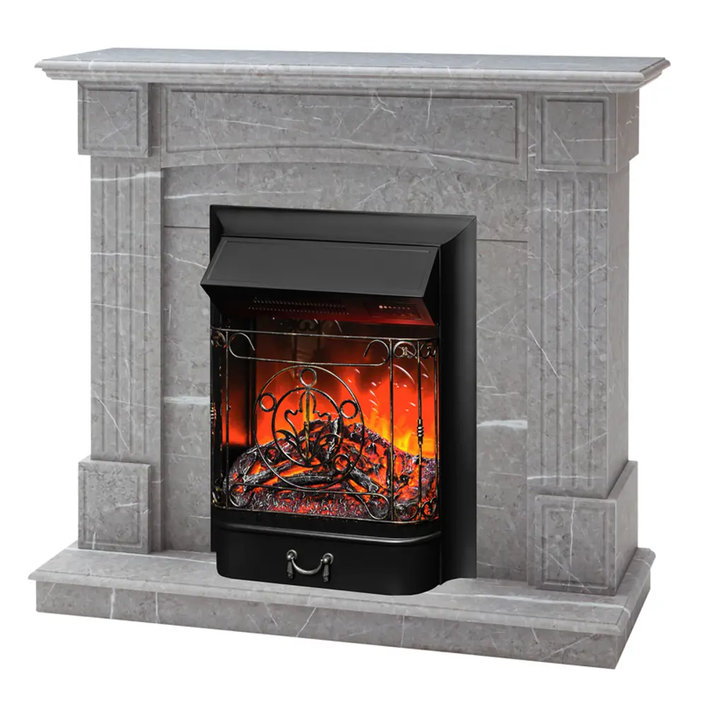 Фото 2 Каминокомплект Realflame Andrea Std Gr-F716 с очагом Majestic Lux Bl 750Вт мрамор серый