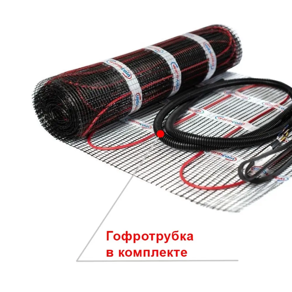 Фото 13 Нагревательный мат для теплого пола Warmcoin 1.5 м² 225 Вт с механическим терморегулятором