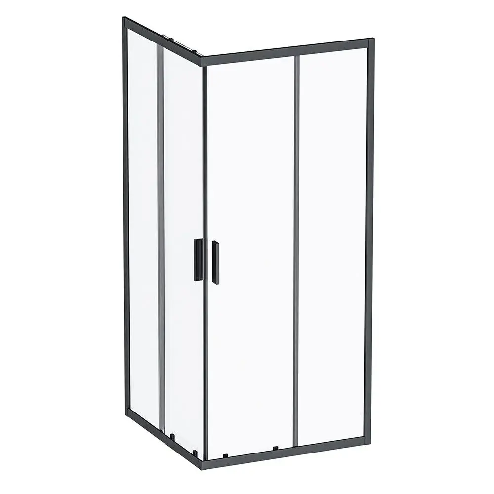 Фото 4 Душевой уголок Am.pm Gem S Square Slide W93G-403-090BT_7214 угол 90x90см черный профиль эффект стекла без покрытия