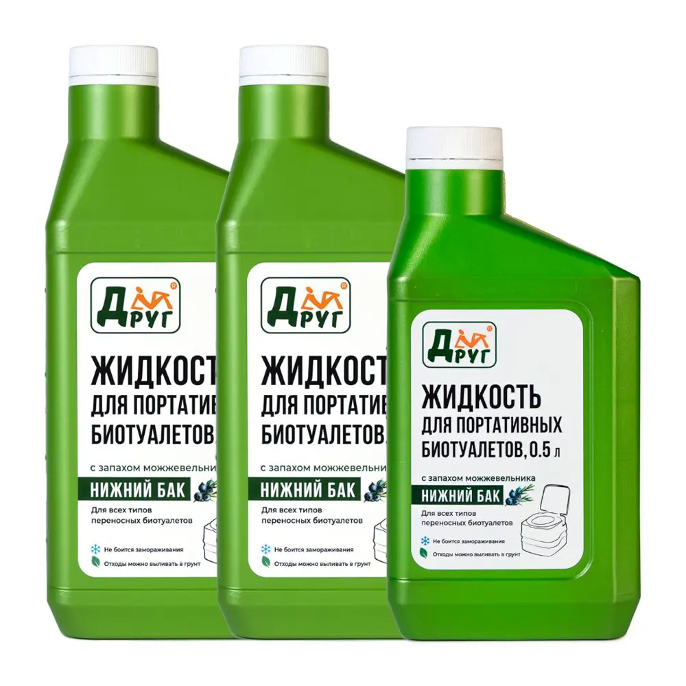 Фото Жидкость для биотуалета Друг 2хLLT1+LLT05 3 шт Фото Жидкость для биотуалета Друг 2хLLT1+LLT05 3 шт