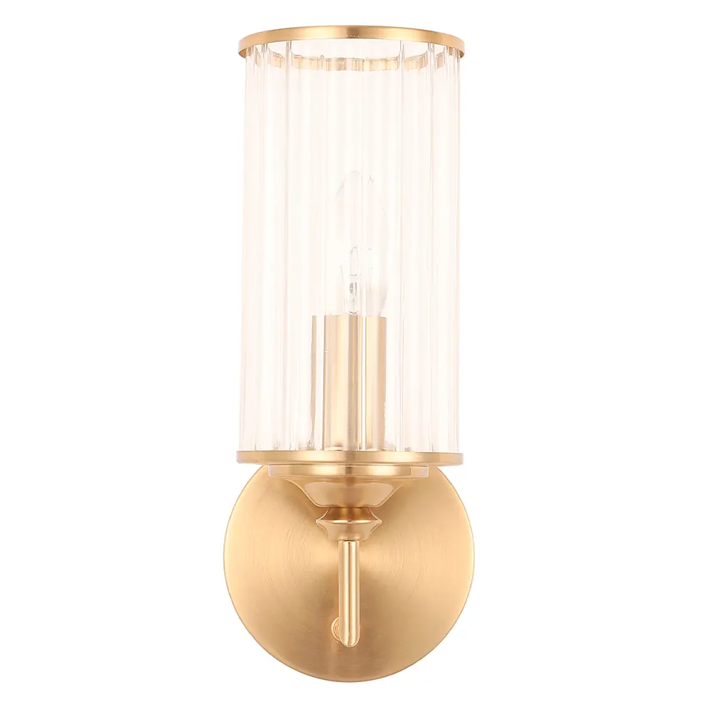 Фото 2 Настенный светильник Crystal Lux Gloria ap1 brass цвет прозрачный/латунь Фото 2 Настенный светильник Crystal Lux Gloria ap1 brass цвет прозрачный/латунь